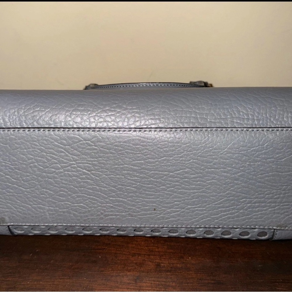 Kate Spade Charcoal Gray Romy Perri Lane Leather Perforated Satchel Crossbody - Picture 3 of 13